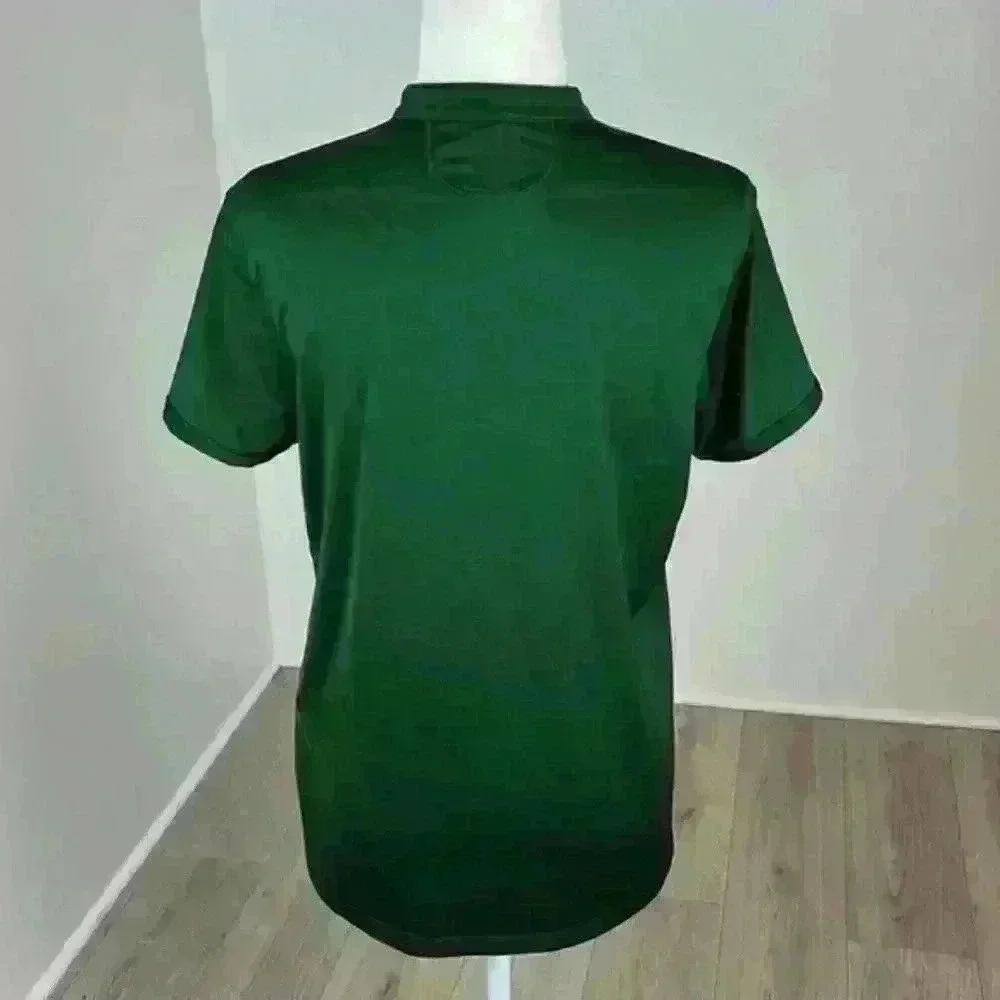 Under Armour Dark Green Button Down Short Sleeve Golf Tee Size Medium